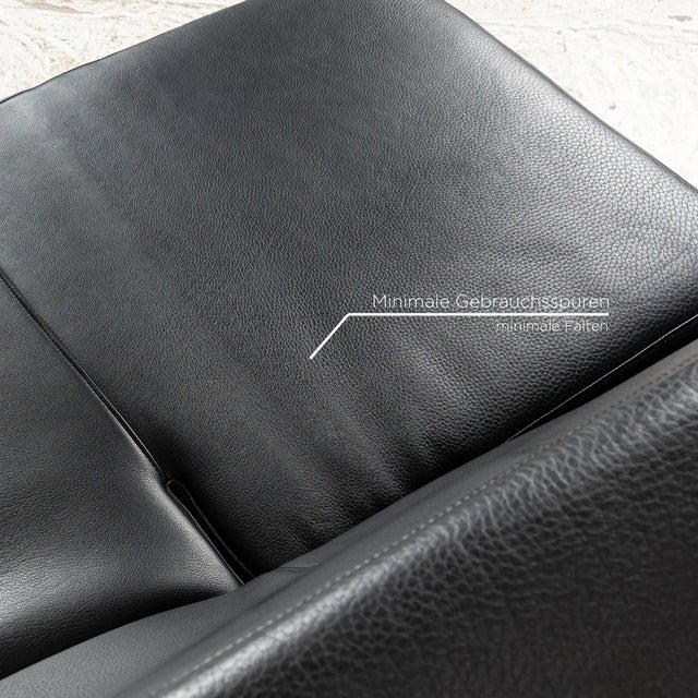 Damier Leather Two-Seater Black Sofa from Edra For Sale - Image 5 of 18