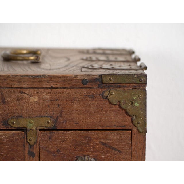 Brown Antique Japanese Storage Box For Sale - Image 8 of 14