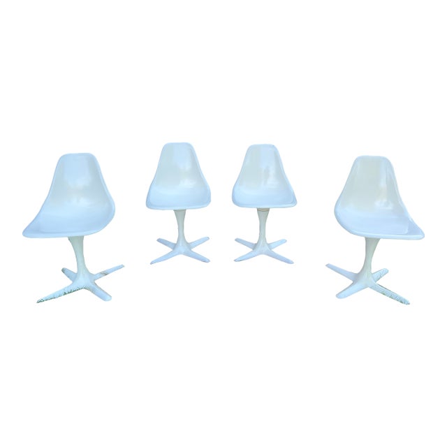Swank MCM Burke Propeller Chairs in the Style of Saarinen Set of 4 For Sale