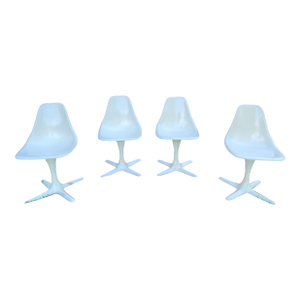 Swank MCM Burke Propeller Chairs in the Style of Saarinen Set of 4