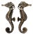Bronze Seahorse Push-and-Pull Door Handles, 1970s, Set of 2 For Sale
