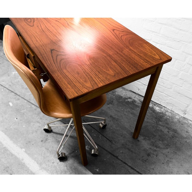 Mid 20th Century Small Danish Teak Writing Desk, 1950s For Sale - Image 5 of 16