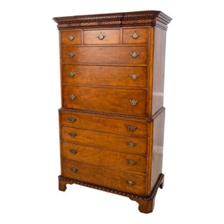 Antique 18th Century English Walnut Chest on Chest For Sale
