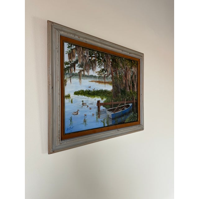 Available for sale this wonderful Vintage Florida Highwaymen - Style acrylic on canvas painting by American artist Joan...