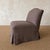 Traditional Kosa Armless Chair Slip Covered in 100% Pure Belgian Linen- Bark For Sale - Image 3 of 8