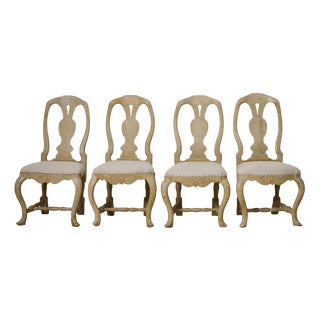 Antique Swedish Rococo Chairs, 18th Century, Set of 4 For Sale