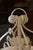 Vintage Tall White Fern Head Round Wicker Hanging Bird Cage W/ Single Door For Sale - Image 6 of 17