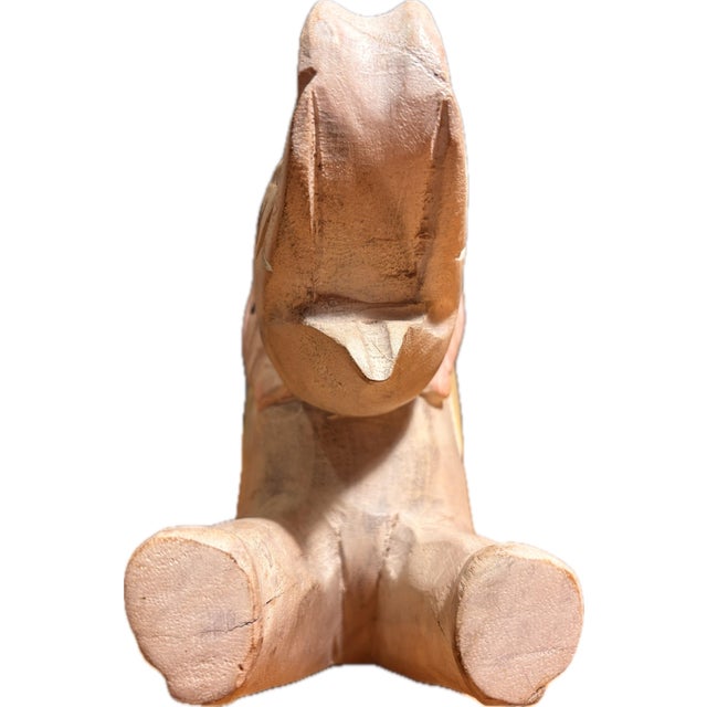 Wood Vintage Hand-Carved Thai Wooden Rocking Elephant Sculpture - Rare Artisan Nursery Décor For Sale - Image 7 of 12