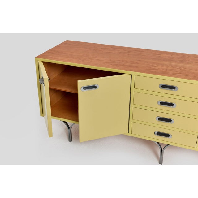 Vintage Handcrafted Sideboard with Steel Legs and Handles, Germany, 1960s For Sale - Image 15 of 17