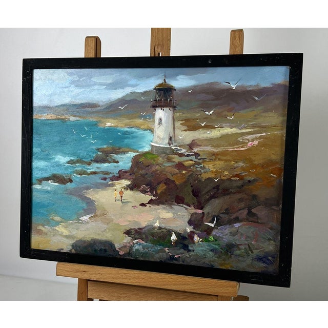 *** ABOUT THIS PAINTING *** * TITLE: ""Lighthouse by the Sea on the Beach"" * ARTISTS: Yuriy Suprunchuk * SIZE: 30x40...