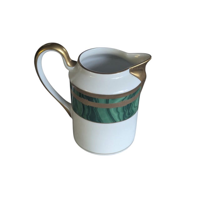 Christian Dior Vintage Christian Dior Guadron Malachite Fine China Creamer Pot For Sale - Image 4 of 17