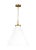 2020s Chapman & Myers by Visual Comfort Studio Wellfleet Large Cone Pendant, Matte White & Burnished Brass For Sale - Image 5 of 5