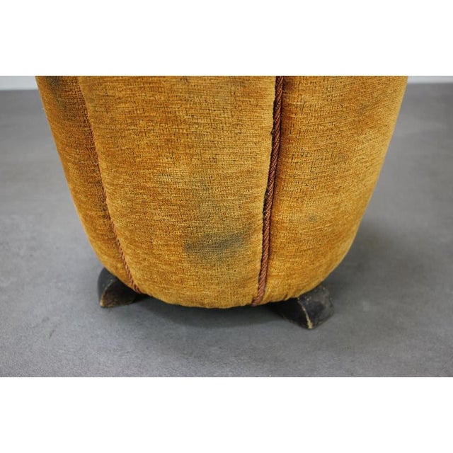 Gold Mid-Century Ottoman by Jindrich Halabala, Former Czechoslovakia, 1950s For Sale - Image 8 of 11
