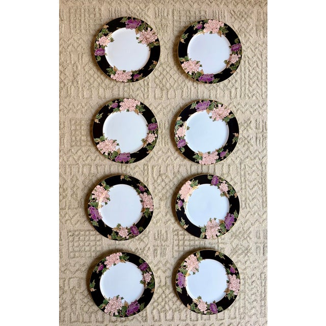 1970s 1970s Japan Fitz and Floyd Cloisonné Peony Flowers Porcelain Plates Service for 8 - Set of 16 For Sale - Image 5 of 7