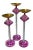 1990s Postmodern Pink Lucite and Brass Candlesticks - Set of 3 For Sale