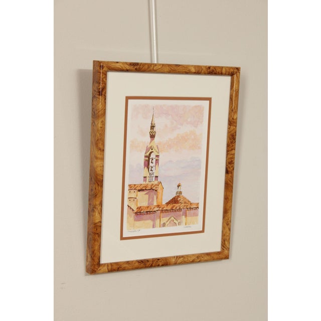 Traditional Lorenzo Castaneda Framed Watercolor, 'Firenze' For Sale - Image 3 of 12