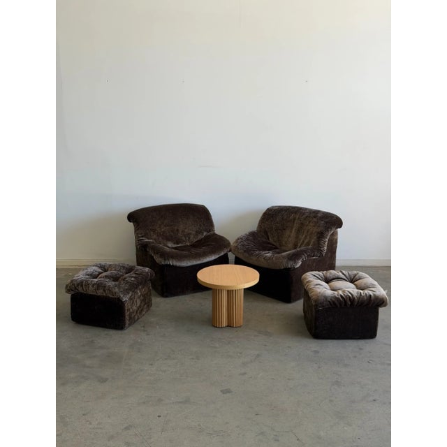 Textile 1980s Scoop Lounge Chair and Ottoman For Sale - Image 7 of 14