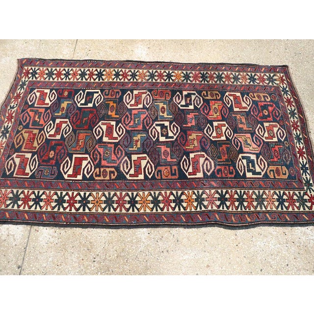 Galerie Shabab Collection Early 20th Century Caucasian Kuba Throw Rug For Sale - Image 4 of 8