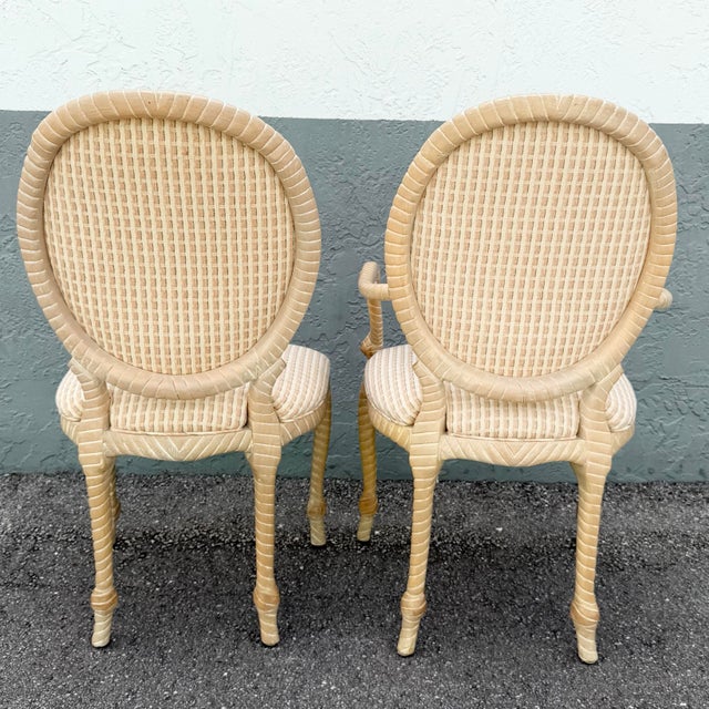 Early 21st Century French Provincial Carved Wooden Twisted Rope Dining Chairs by Andre Originals - Set of 5 For Sale - Image 5 of 11