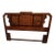 Vintage Asian Inspired Queen Size Wooden Headboard Dark Wood Tone For Sale