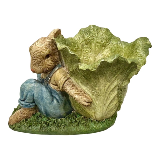 Vintage Henri Chrisdon Resin Bunny Rabbit Planter For Sale