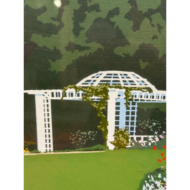 Printmaking Materials Martino Hoss Shakespeare Garden at the Huntington Hotel Serigraph, Signed For Sale - Image 7 of 13