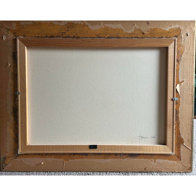Paint Vintage 1994 Abstract Modernist Still Life Oil Painting by British Artist Julian Brown For Sale - Image 7 of 8
