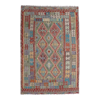 Handwoven Tribal Kilim Rug 6'7" X 9'8" For Sale