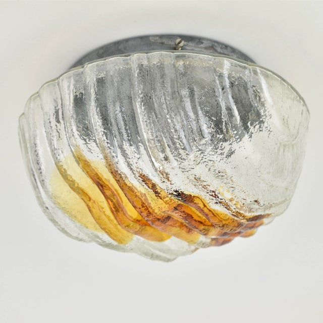 1970s Structured Glass Flush Mount by AV Mazzega, Murano, 1970s For Sale - Image 5 of 11
