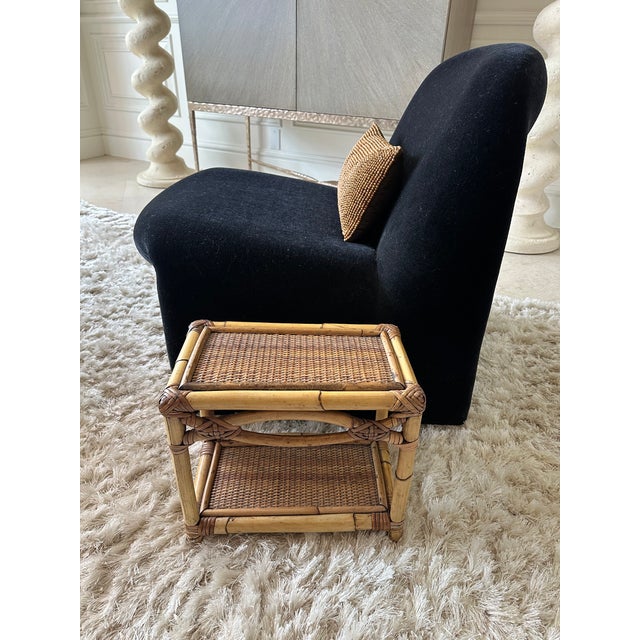 Vintage French Rattan and Cane Small Table or Stool For Sale - Image 13 of 15