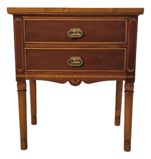 Liberty Style Bedside Table with Drawers, England, 1970s