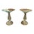 Pair of Murano Glass Fontana Green Side Tables For Sale