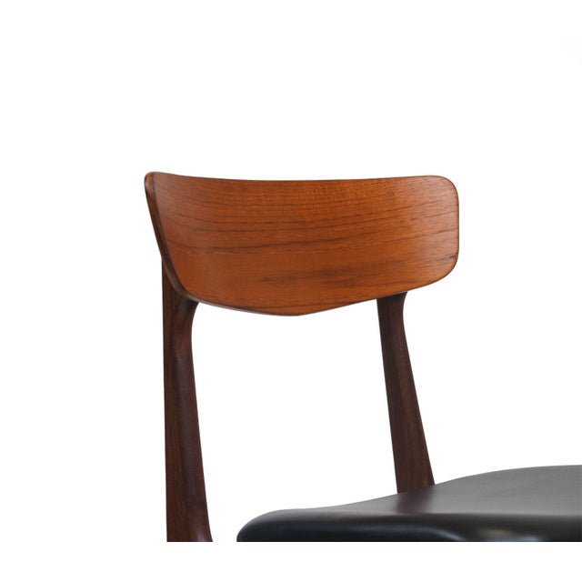 Mid-Century Modern Restored Set of Four Attributed to Schionning & Elgaard for Randers Mid-Century Danish Teak Dining Chairs For Sale - Image 3 of 10