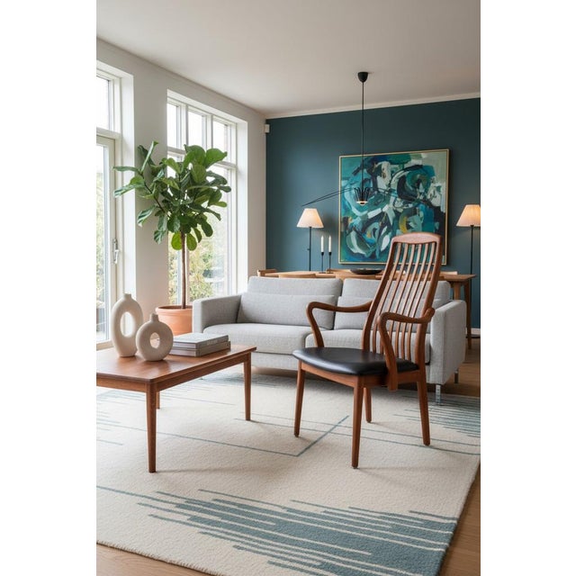 Black Danish Teak Armchair with Seating Comfort by Schou Andersen, 1960s For Sale - Image 8 of 12