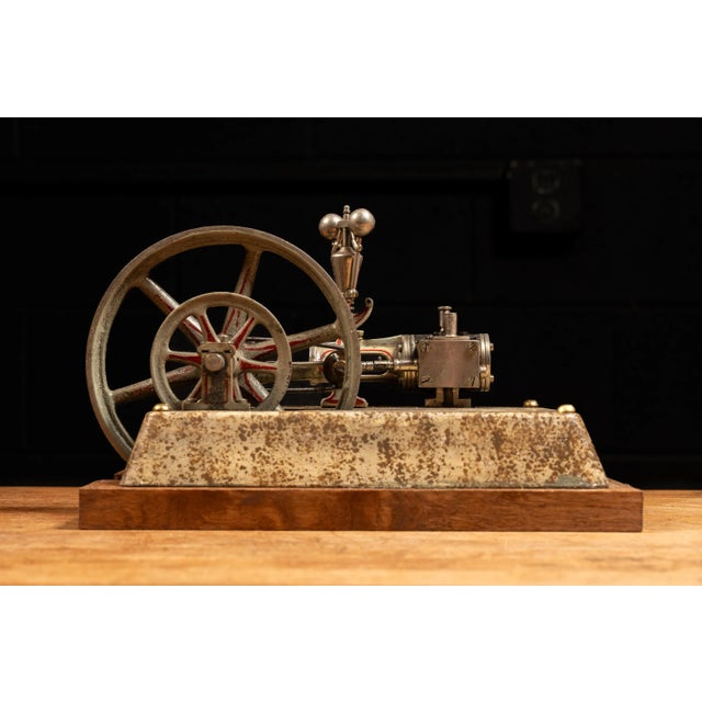 Industrial Antique Miniature Horizontal Steam Engine For Sale - Image 3 of 9