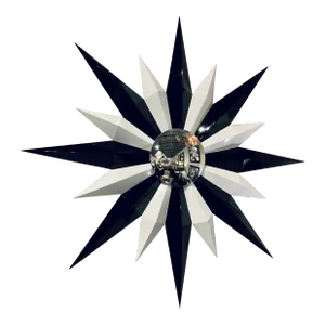 Christopher Guy Contemporary Large Black and White Lacquer Starburst Wall Mirror