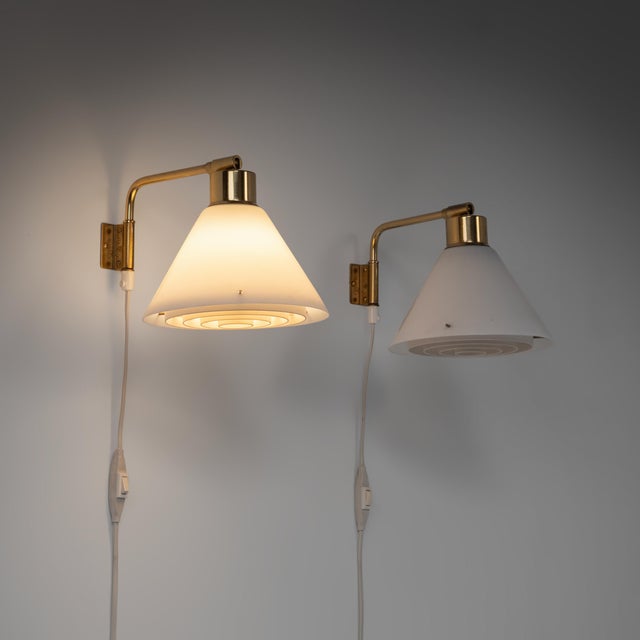 1960s Model 8182 Wall Lamps by Falkenbergs Belysning, Sweden, 1960s, Set of 2 For Sale - Image 5 of 10