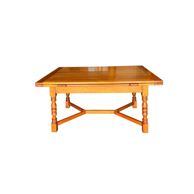 Cushman of Vermont 1940s Cushman Colonial Creations Solid Rock Maple Draw Leaf Table. For Sale - Image 4 of 12