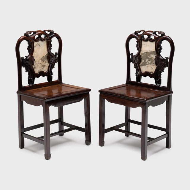 Brown Shanghai Deco Marble Back Chair, C. 1930 For Sale - Image 8 of 8