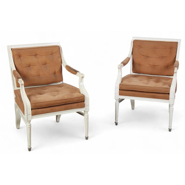 Set of 8 French Directoire Painted Fauteuils Dining Arm Chairs For Sale In Los Angeles - Image 6 of 6