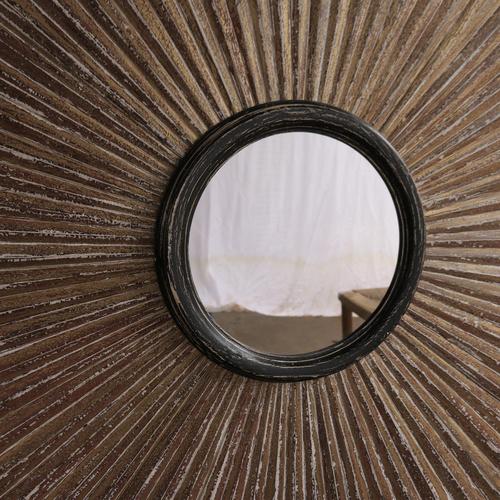 Brown Large Vintage Sunbeam Mirror For Sale - Image 8 of 13