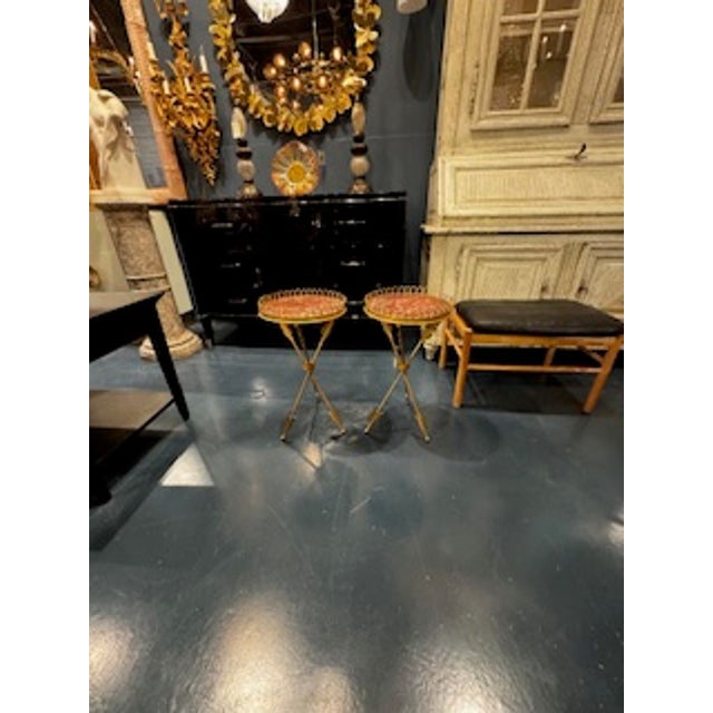 Modern Pair of Italian Style Gilt Iron Arrow Tables For Sale - Image 3 of 7