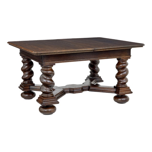 Antique Extending Dining Table in Oak, 1900 For Sale