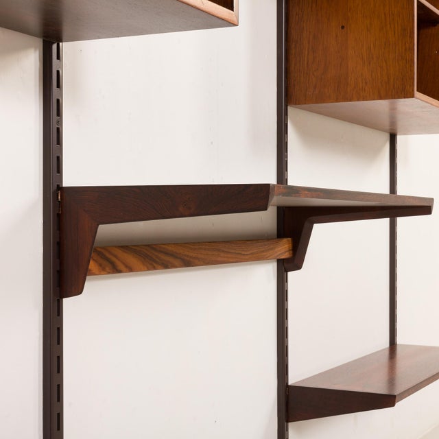 Wood Rosewood Wall Unit by Kai Kristiansen for FM Mobler, Denmark, 1960s For Sale - Image 7 of 16