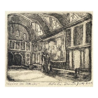 1979 Robert Brunelle Viewing the Tapestry Etching For Sale