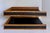 Wood 1960s Mid-Century Modern Oak & Black Leatherette Two-Tier Desk Organizer / Letter Tray For Sale - Image 7 of 12