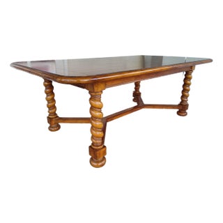 Big 1990s French Barley Twist Style Dining Table For Sale