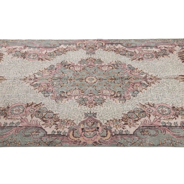 1960s Vintage Turkish Oushak Rug - 6′4″ × 10′ For Sale - Image 4 of 6