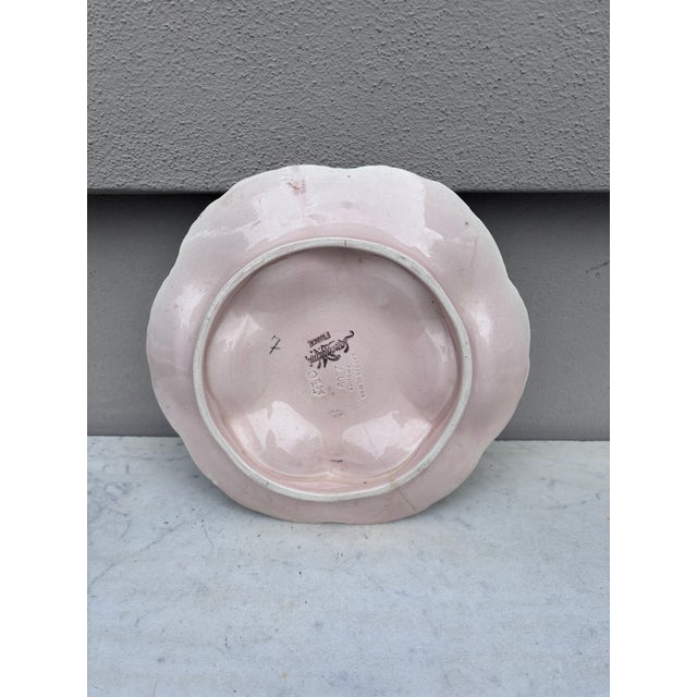 French Majolica Oyster Plate Sarreguemines Digoin, Circa 1920 For Sale - Image 3 of 3