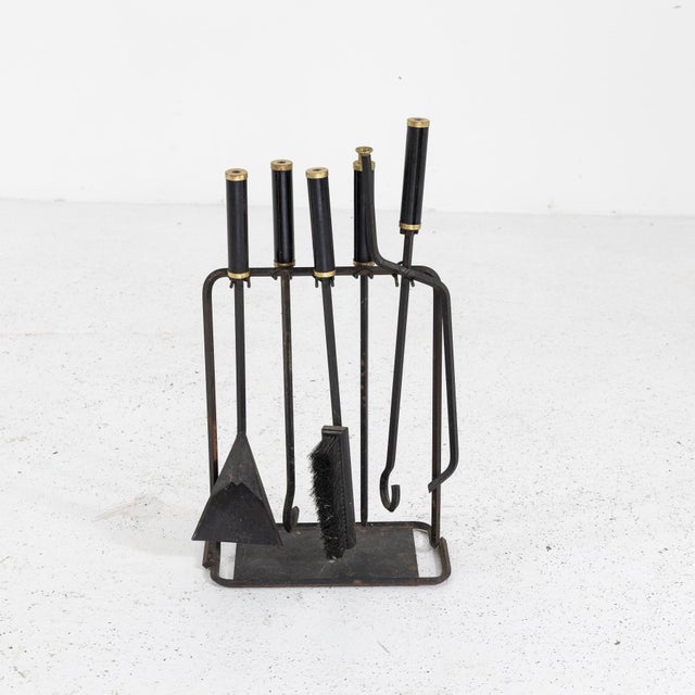 Fireplace Set by Afra and Tobia Scarpa for Dimensione Fuoco, 1970s, Set of 5 For Sale - Image 3 of 8